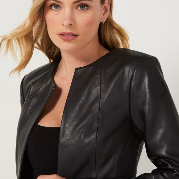 Portman’s For Love Alone black leather jacket size 14 - Picture 2 of 5